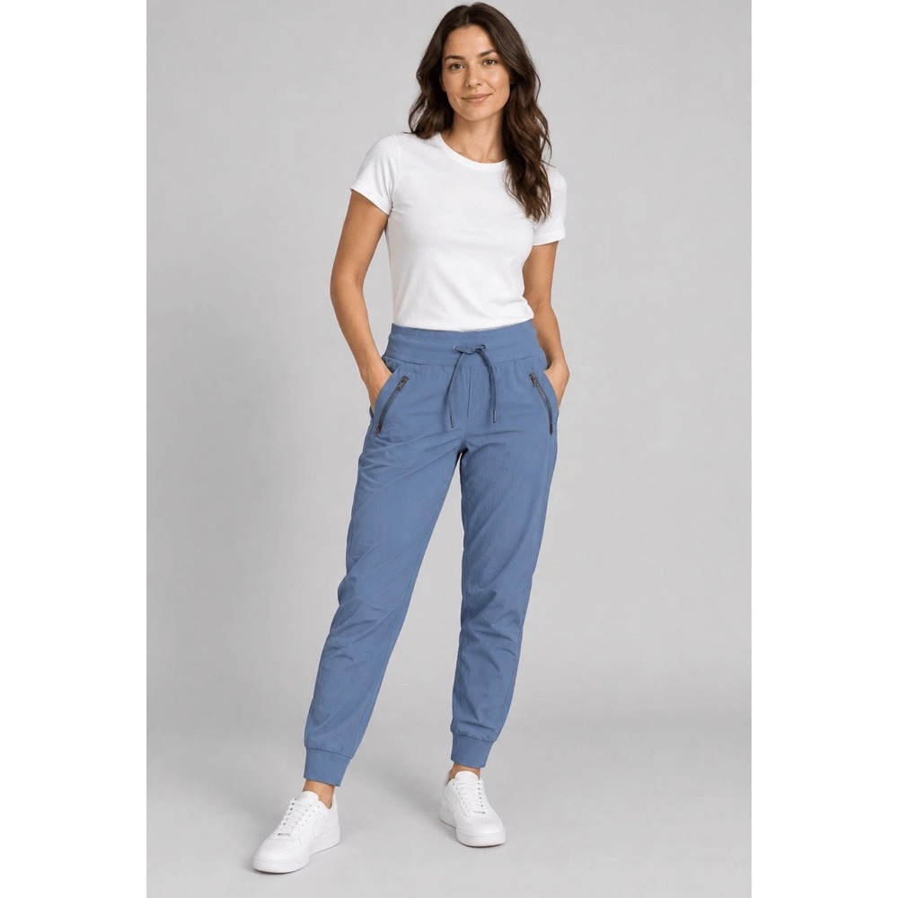 Athleta Trekkie North Joggers Blue Ripstop Hiking Pants Womens 12 Tall 12T